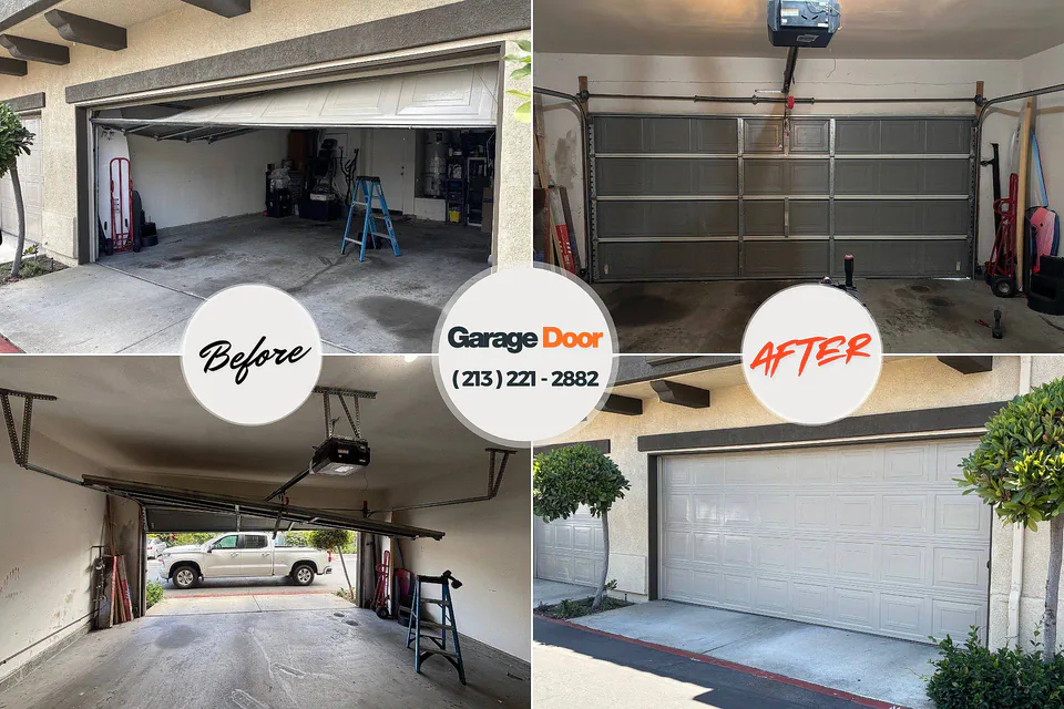 Before and after: garage door repair Marked Tree, AR
